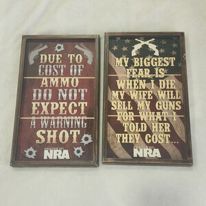 Unisex NRA Wall Decor Set Brown Red